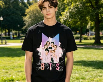 Maglietta Kpop BTS con grafica del gruppo coreano, unisex, regalo per i fan.