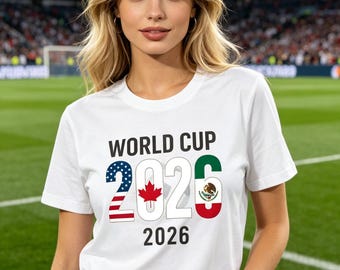 Maglietta di supporto ai tifosi di USA, Messico e Canada per i Mondiali.