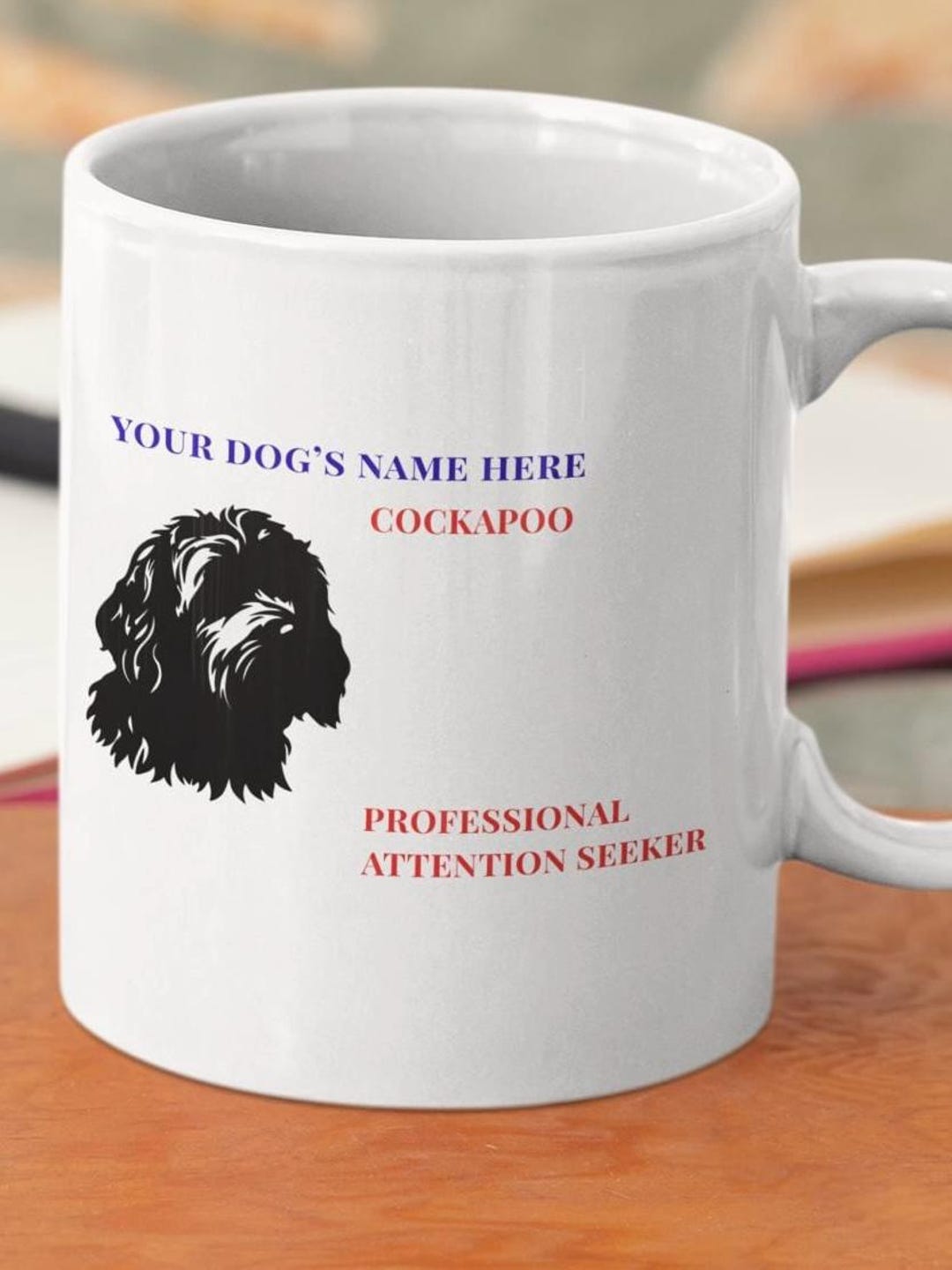 Personalized Cockapoo Mug | Custom Dog Lover Gift, White Ceramic Coffee ...