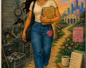 La Hija Mayor Lotería Card Printable | Chicana Empowerment Art | Latina Wall Decor | Digital Download | First Daughter Strength Poster
