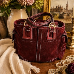 Red Suede Coach Soho - Etsy