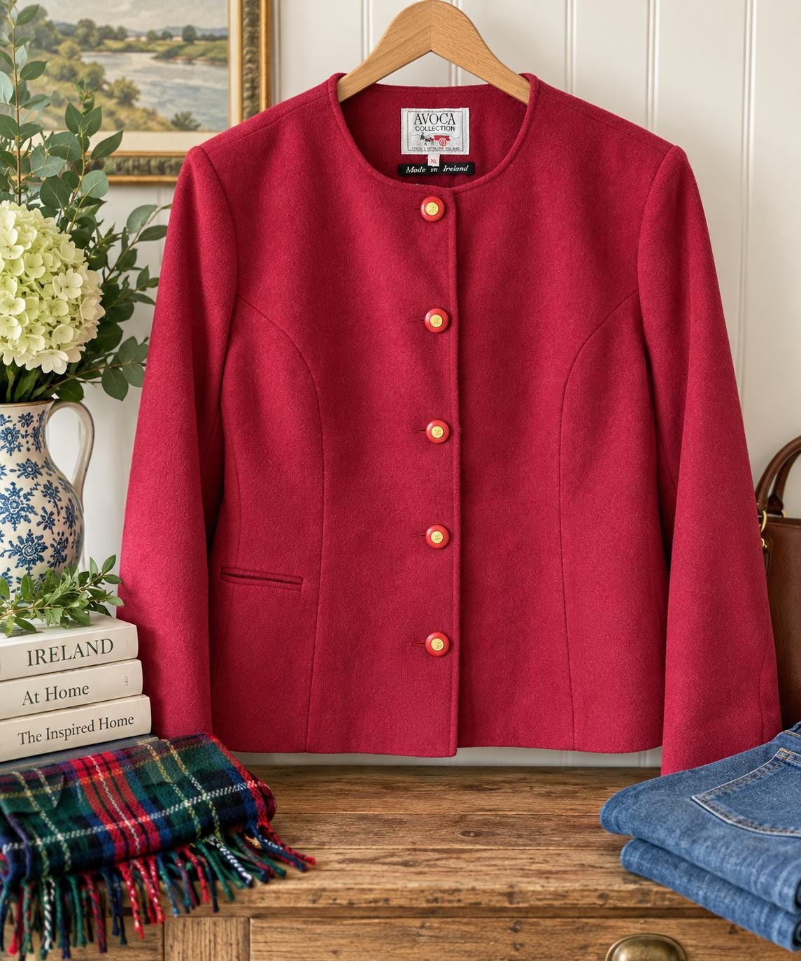 Collarless Wool Coat - Etsy