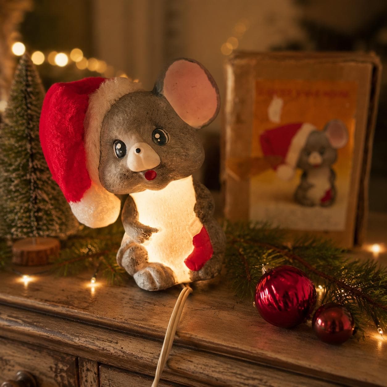 Vintage Christmas Mouse Light - Etsy