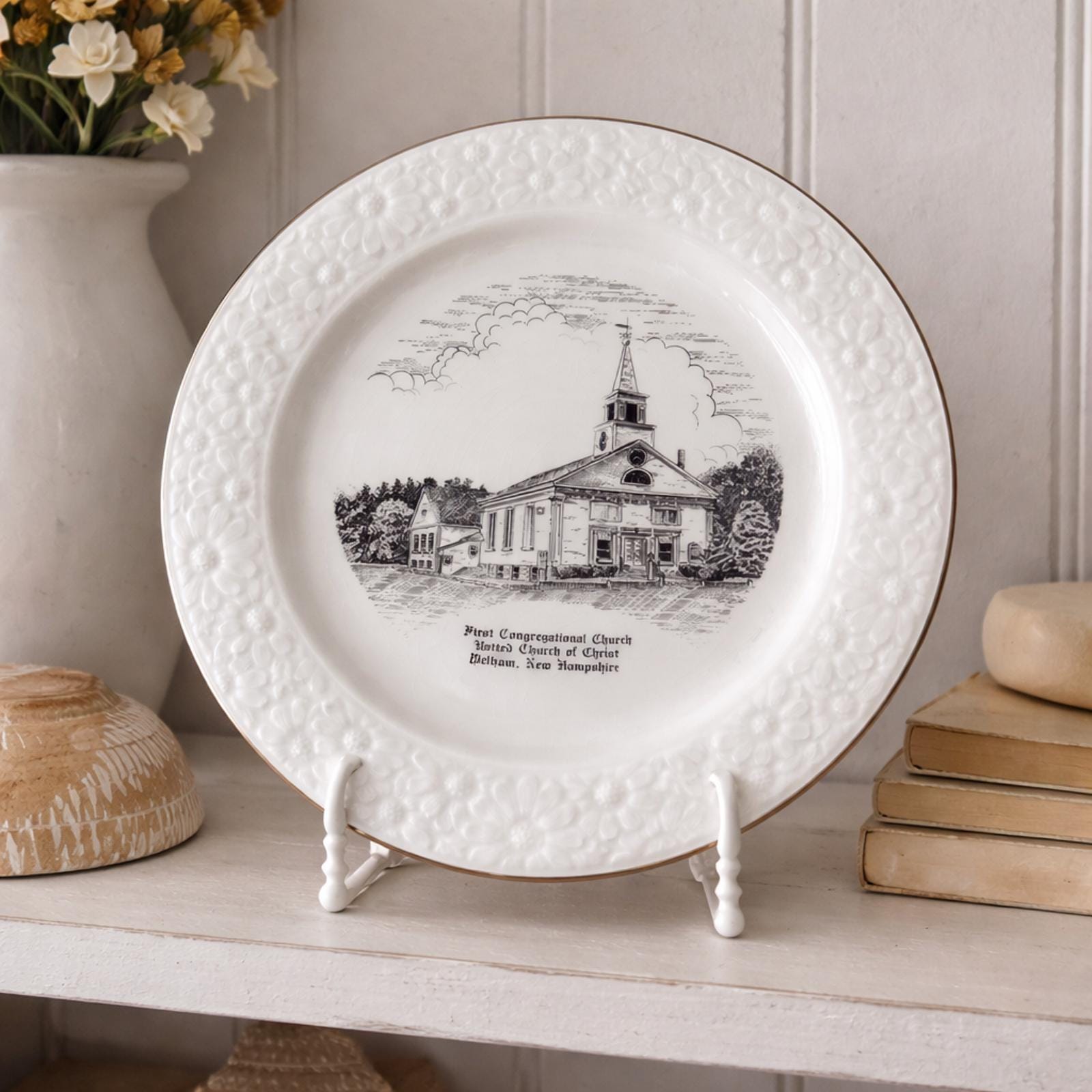 陶器製 教会デザイン プレート Vintage church plate - Etsy 日本