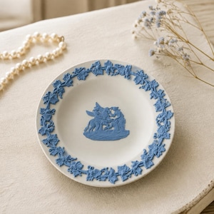Vintage Wedgwood Jasperware Pin Dish, Muses Pegasus Trinket Tray, England