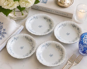 Vintage Johann Haviland Blå Girlanke Bröd Smörkallrikar Set med 4 Bavaria