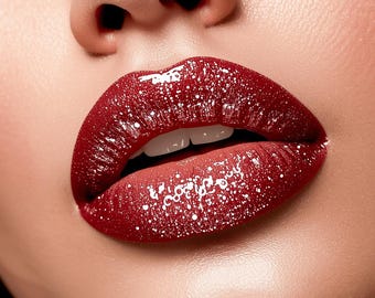 AI Lip Gloss Stock Images, High-Shine Textures, Beauty Swatches (Bundle)
