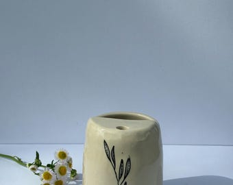 8oz handmade floral travel tumbler