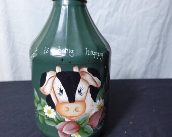 Green Cow Milk Jug Decorative Container by Cathy Batchelor 1996