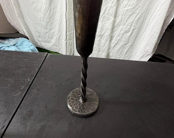 Metal Candle Holder with Twisted Stem