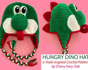 Hungry Dino Crochet Hat Pattern