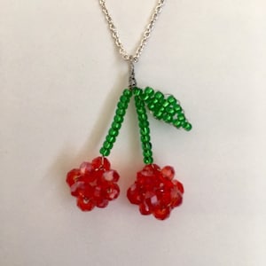 Sparkly 1&quot; 3D Cherry Pendant