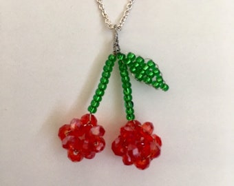 Sparkly 1" 3D Cherry Pendant