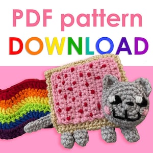 Bufanda de crochet con diseño de gato arcoíris Meme ***¡SOLO PATRÓN!***