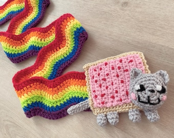 Meme Rainbow Cat Crochet Scarf ***PATTERN ONLY!!***