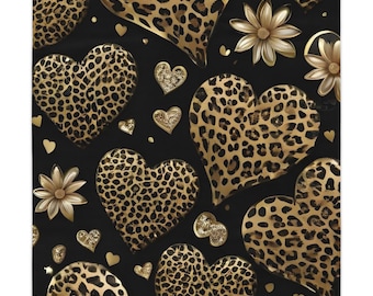 Mantel con estampado animal y corazón dorado