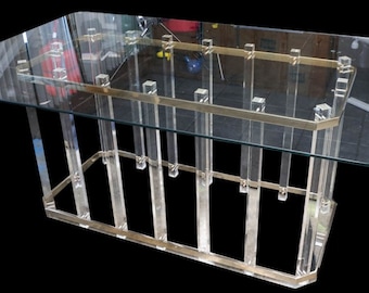 Lucite dining room table long Charles Hollis Jones glass mid century designer modern PRICE SLASHED/pick up only