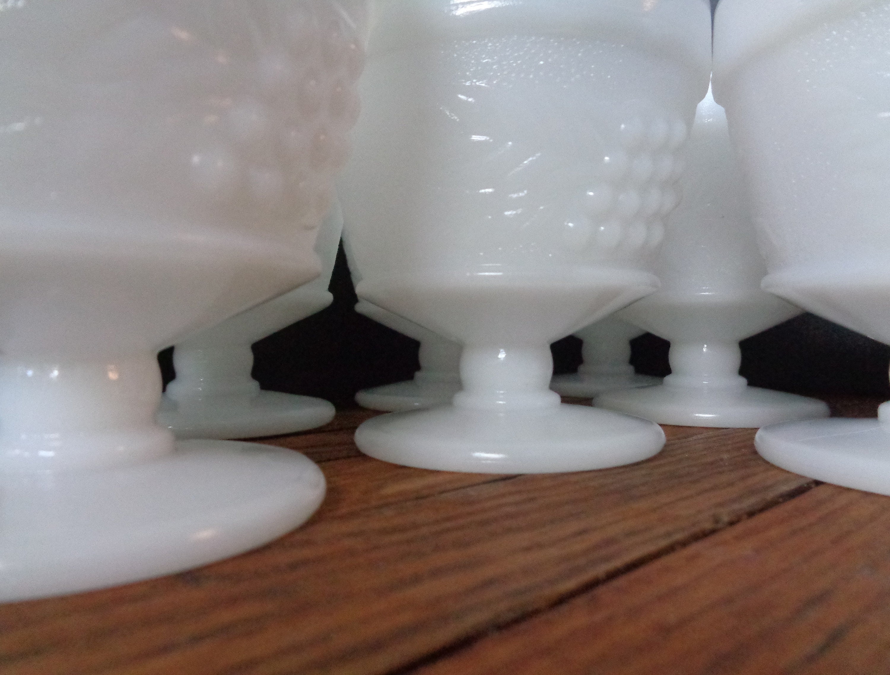 8 Vintage milk glass dessert dishes Etsy