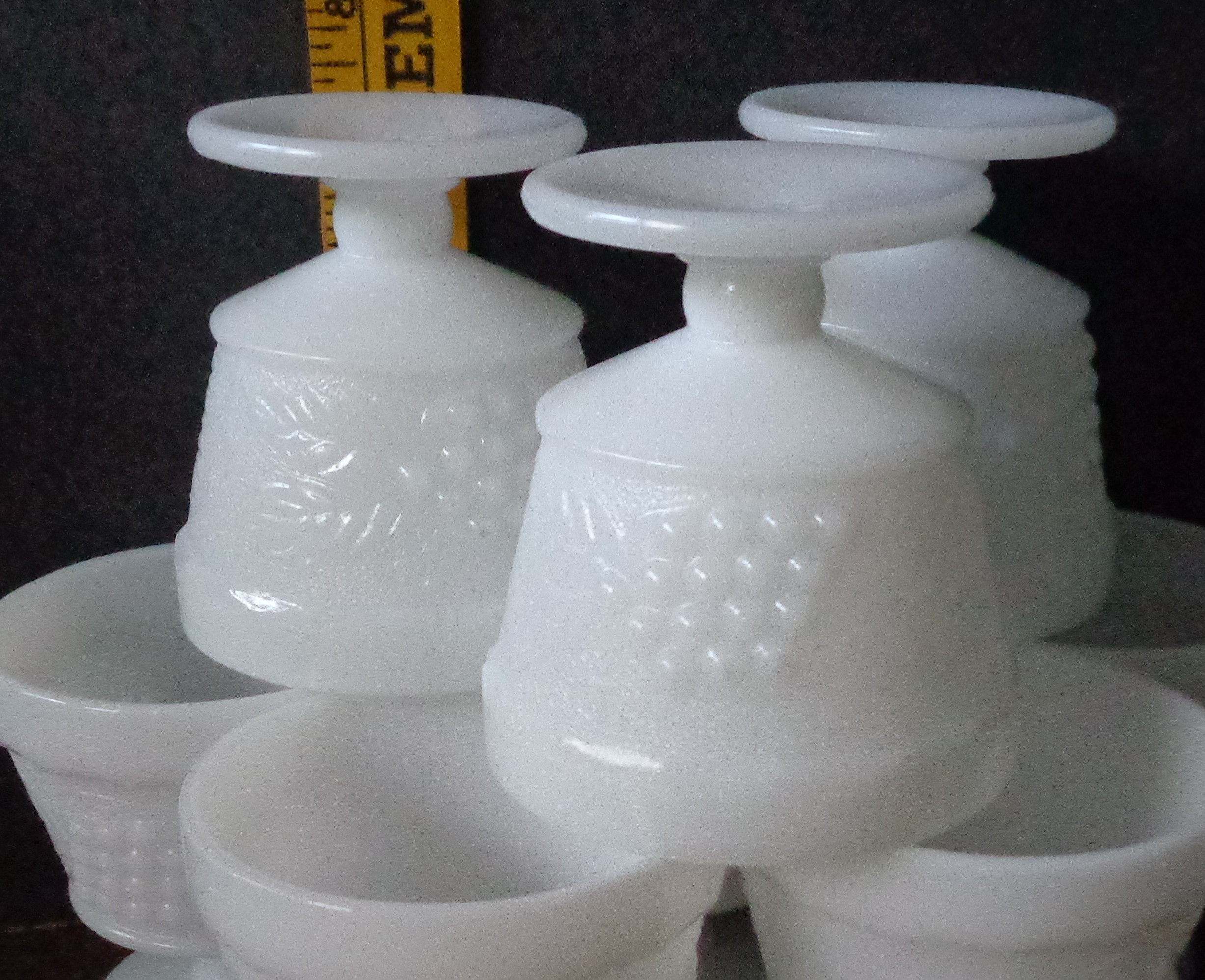 8 Vintage milk glass dessert dishes Etsy