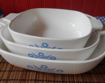 Corning Ware 3 three piece set P-10-B & 9 inch + P-1-B (1 quart) skillets