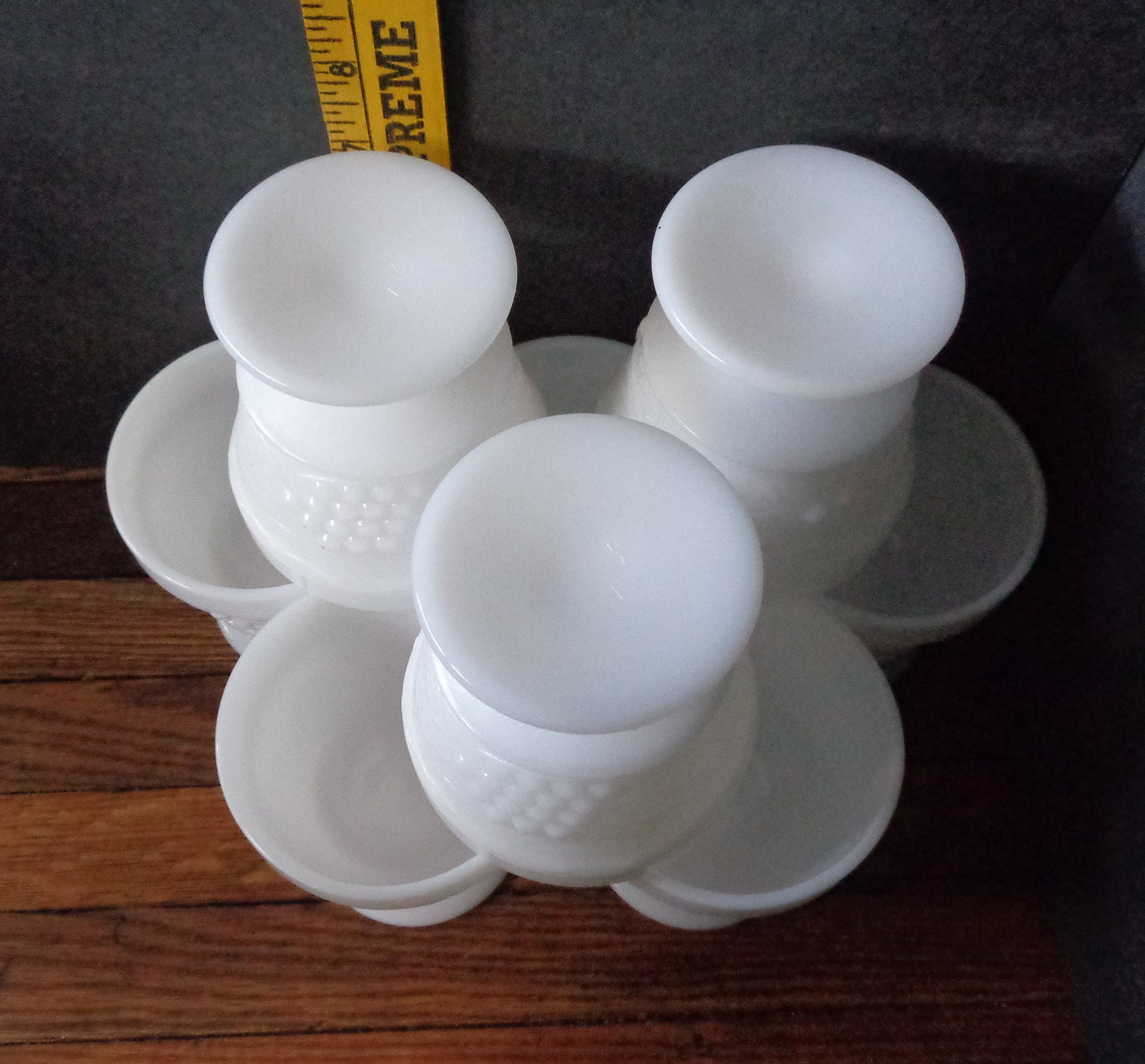 8 Vintage milk glass dessert dishes Etsy