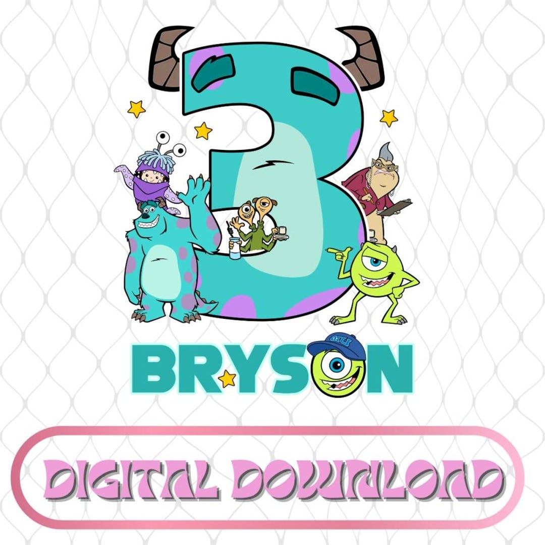 Custom Name Monster Inc PNG, Personalized Disneyland Monster Inc Bday ...