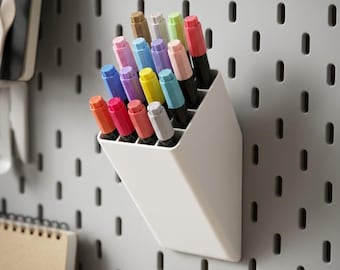 Cube porte-marqueurs pour panneau perforé IKEA SKADIS, organisateur de matériel d'art pour marqueurs, stylos et crayons de couleur, rangement pour atelier de loisirs créatifs et panneau perforé 1/4".