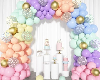 Pastel Balloon Garland Arch Kit, Rainbow Easter, Spring Baby Shower, Birthday Party Decor