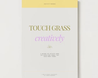 Quaderno di attività creative nella natura in PDF / Libro di attività artistiche consapevoli per adulti / Toccare l'erba in modo creativo