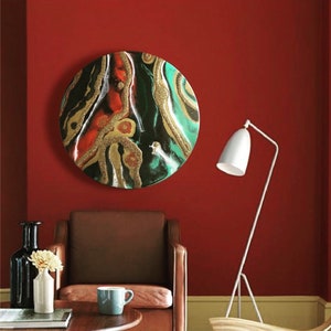 Round sparkle resin abstract painting