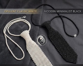 Pearl tie necklace
