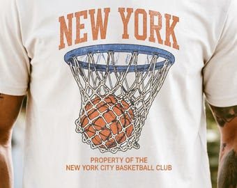 Comfort Colors®, abbigliamento streetwear retrò da basket di New York, NBA, Knicks, Madison Square Garden, Bodega, Brunson, maglietta da basket di New York, New York