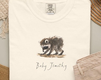 Comfort Colors® Baby Jimothy Raccoon Viral Shirt, Famous Seattle Raccoon Shirt, Short King Jimothy Tee, Cute Trash Panda, Cute Baby Raccoon