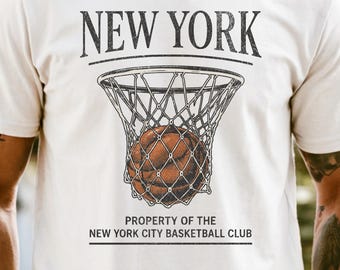 Maglietta Comfort Colors® New York Basketball, abbigliamento streetwear retrò NY BBall, NBA, Knicks, Madison Square Garden, Bodega, Brunson, New York
