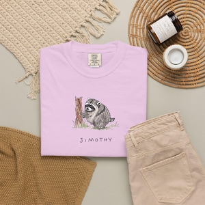 Comfort Colors® Jimothy Raccoon Viral Shirt, Short King Jimothy Tee. Cute Trash Panda Shirt, Famous Seattle Raccoon Shirt, Cute Baby Raccoon image 11