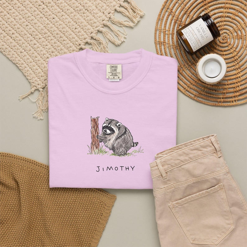 Comfort Colors® Jimothy Raccoon Viral Shirt, Short King Jimothy Tee. Cute Trash Panda Shirt, Famous Seattle Raccoon Shirt, Cute Baby Raccoon image 11