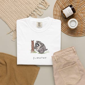 Comfort Colors® Jimothy Raccoon Viral Shirt, Short King Jimothy Tee. Cute Trash Panda Shirt, Famous Seattle Raccoon Shirt, Cute Baby Raccoon image 5