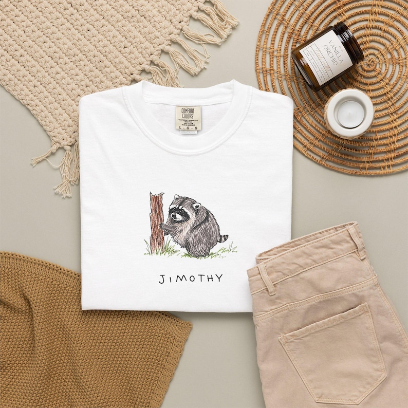 Comfort Colors® Jimothy Raccoon Viral Shirt, Short King Jimothy Tee. Cute Trash Panda Shirt, Famous Seattle Raccoon Shirt, Cute Baby Raccoon image 5