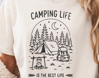 Camiseta Comfort Colors® para Amantes da Natureza, Ideal para Caminhadas, Camping e Aventuras ao Ar Livre, Perfeita para Fogueiras e para Quem Ama Acampar.