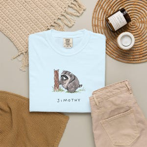 Comfort Colors® Jimothy Raccoon Viral Shirt, Short King Jimothy Tee. Cute Trash Panda Shirt, Famous Seattle Raccoon Shirt, Cute Baby Raccoon image 9