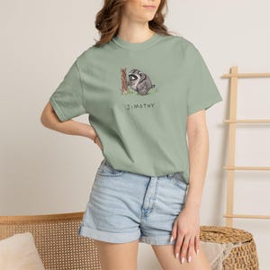 Comfort Colors® Jimothy Raccoon Viral Shirt, Short King Jimothy Tee. Cute Trash Panda Shirt, Famous Seattle Raccoon Shirt, Cute Baby Raccoon image 2