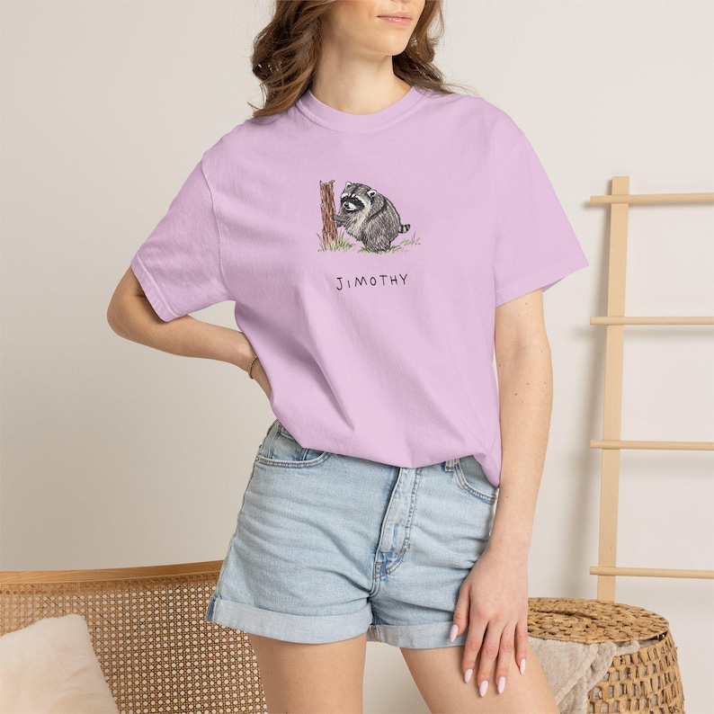 Comfort Colors® Jimothy Raccoon Viral Shirt, Short King Jimothy Tee. Cute Trash Panda Shirt, Famous Seattle Raccoon Shirt, Cute Baby Raccoon image 10