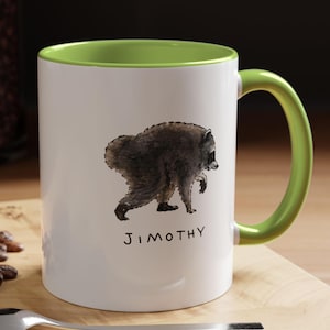 Jimothy Raccoon Viral 11oz Coffee Mug, Famous Seattle Raccoon Coffee Mug, Short King Jimothy Coffee Mug. Cute Trash Panda Mug, Cute Raccoon