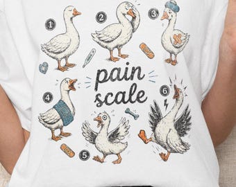 Comfort Colors® Pain Scale Goose Nurse Shirt, Funny Nursing Humor Shirt, RN CNA Medical Tee, Healthcare Worker Graphic Apparel HospitalWear