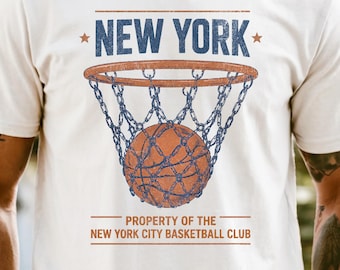 Knicks, Comfort Colors®, abbigliamento streetwear retrò NY BBall, finali NBA 2026, maglietta da basket di New York, New York, Madison Square Garden, Bodega
