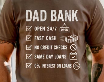 Camiseta Comfort Colors® Dad Bank, Camiseta engraçada para o Dia dos Pais, Presente dos filhos para o papai, Camiseta com piada de pai, Camiseta para o Dia dos Pais, Presente engraçado para o papai