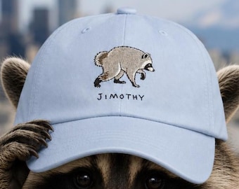 Jimothy Raccoon Viral Classic Dad Cap, Famous Seattle Raccoon Hat, Short King Jimothy Cap. Cute Trash Panda Hat, Cute Baby Raccoon Dad Cap