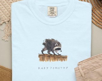 Comfort Colors® Baby Jimothy Raccoon Viral Shirt, Famous Seattle Raccoon Shirt, Short King Jimothy Tee, Cute Trash Panda, Cute Baby Raccoon