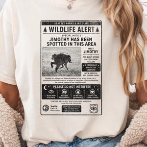 Comfort Colors® Jimothy Raccoon Wildlife Alert Shirt, Short King Jimothy Tee. Cute Trash Panda Shirt, Famous Seattle Raccoon Shirt