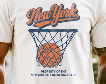 Finali NBA 2026, Comfort Colors®, Abbigliamento streetwear retrò NY BBall, New York, Maglietta da basket New York, Madison Square Garden, Knicks, Brunson